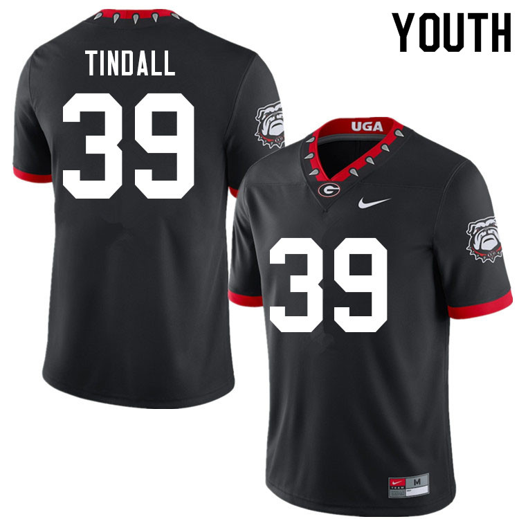 Georgia Bulldogs Youth Brady Tindall #39 Black Mascot 100th Anniversary Stitched College UGA Football Jersey 23FE017FL